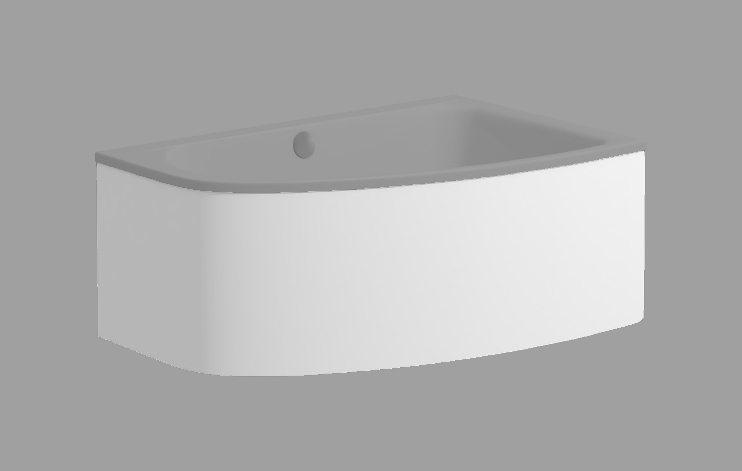 Bathroom Modern Curved Corner Bath Panel White High Gloss Acrylic